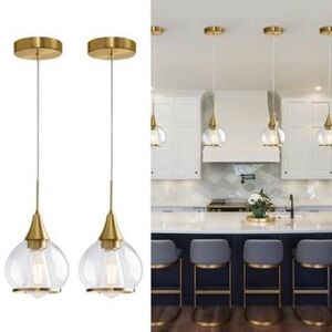 Elegant Gold Pendant Light Set